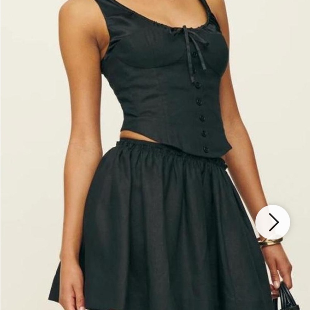 Reformation Elegant Black Sleeveless Top
